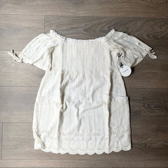 Tularosa Revolve Women's Quinn Mini Dress Off The Shoulder Embroidered Small - Picture 15 of 16